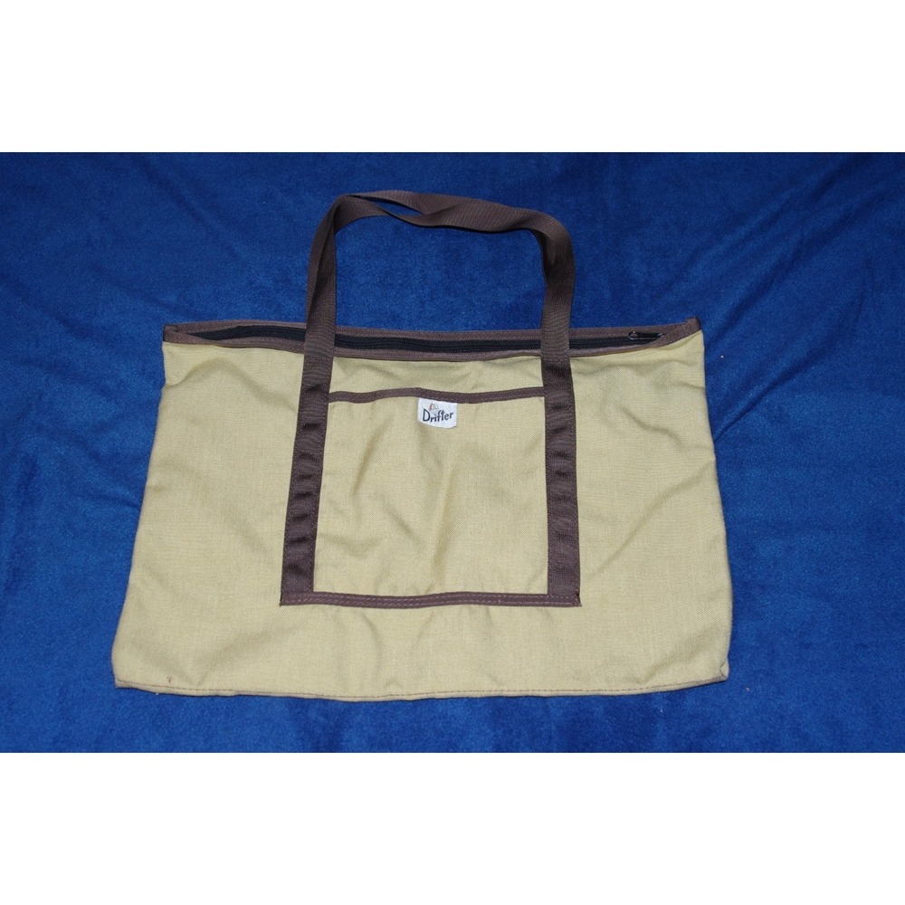 Drifter Tan Canvas Tote Bag EUC‎ Rainbow Parachute Logo